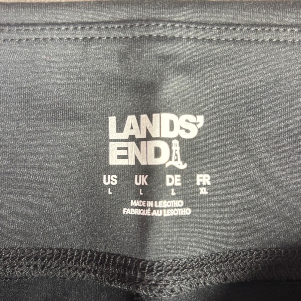 Lands End Activewear Pants Women L Black Stretch Yoga Athleisure Straight Leg - Picture 3 of 9